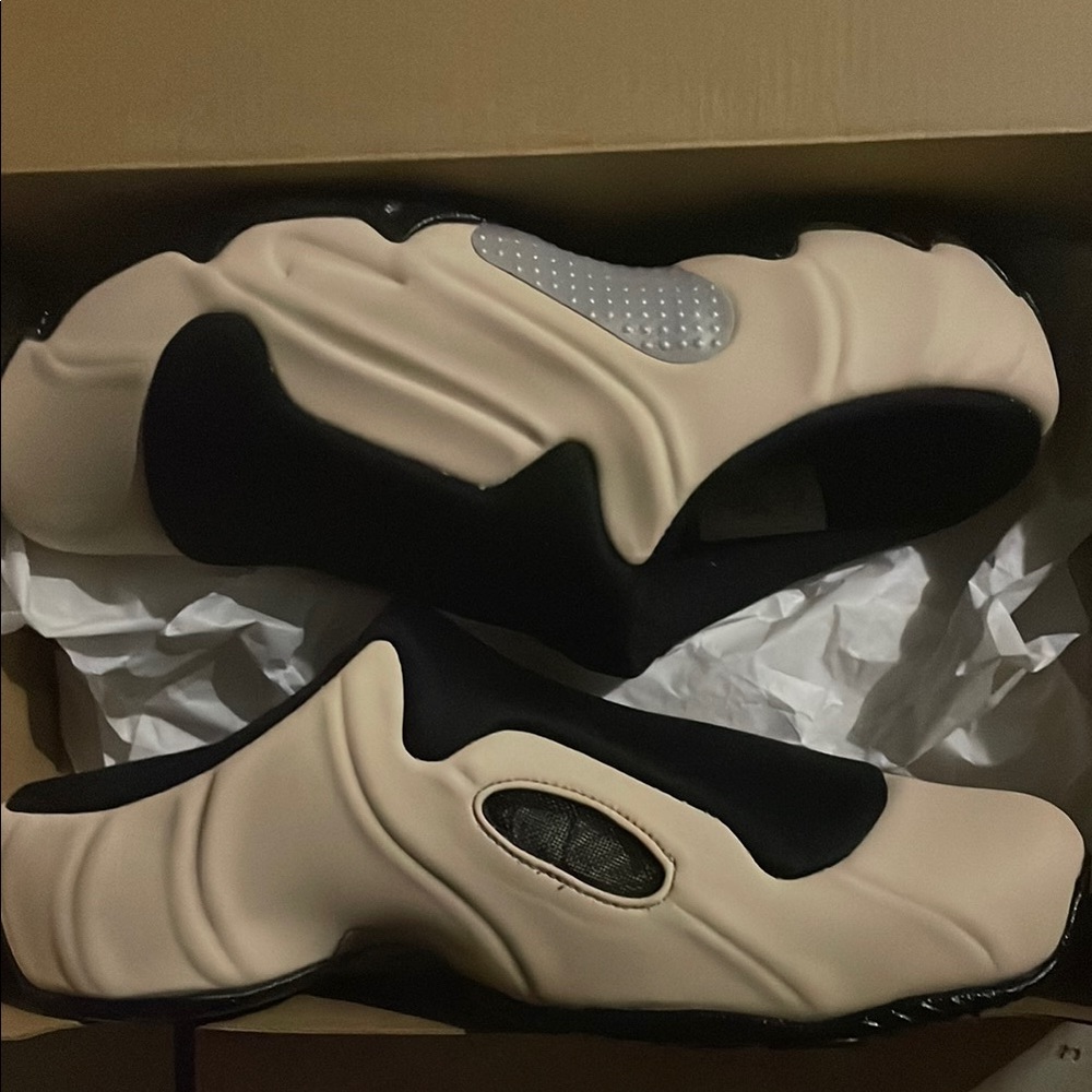 Men's Cream and Black Athletic Shoes